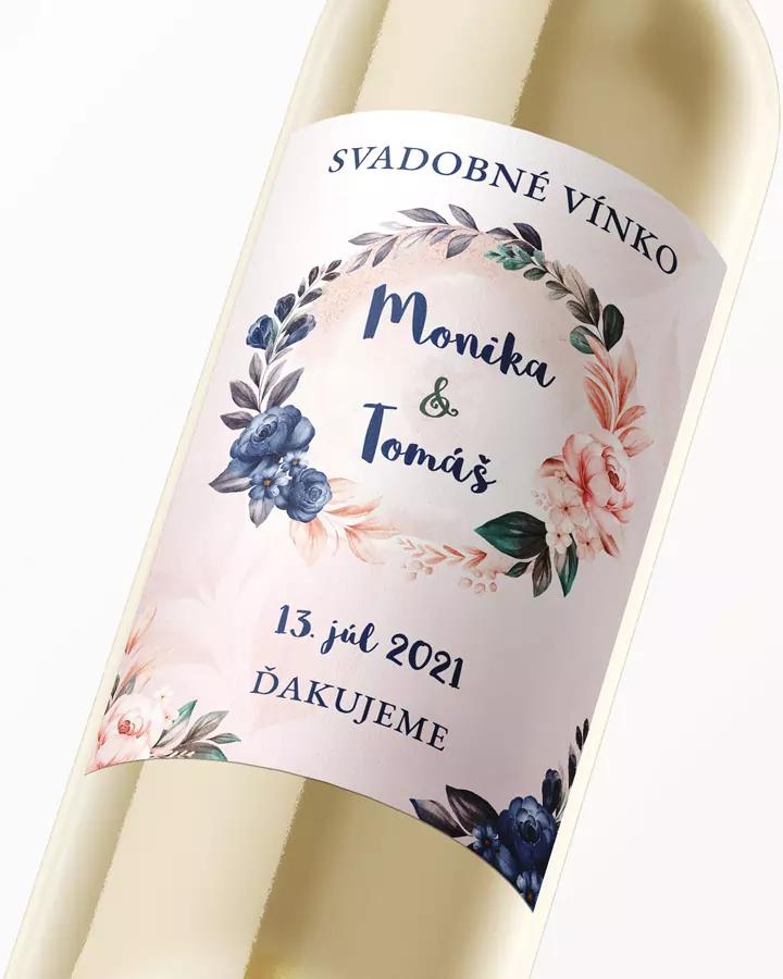 Svadobné etikety na víno / pálenku s motívom Šípové ruže 04 2/3