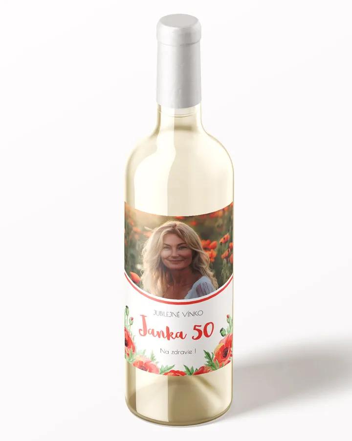 Etikety na víno / pálenku motív s fotkou Poľné maky 01 1/3