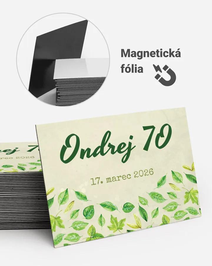 Pamätné magnetky z oslavy - Zelené listy