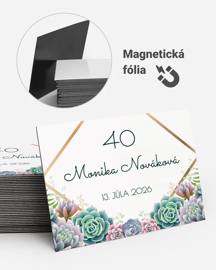 Pamätné magnetky z oslavy - Sukulenty