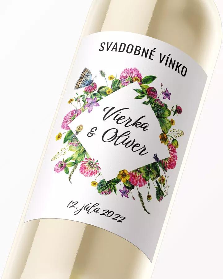 Svadobné etikety na víno / pálenku Poľné kvety 06 2/3