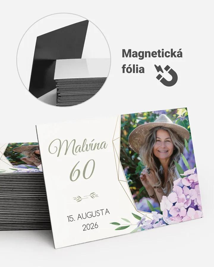 Pamätné magnetky z oslavy s fotkou - Hortenzie