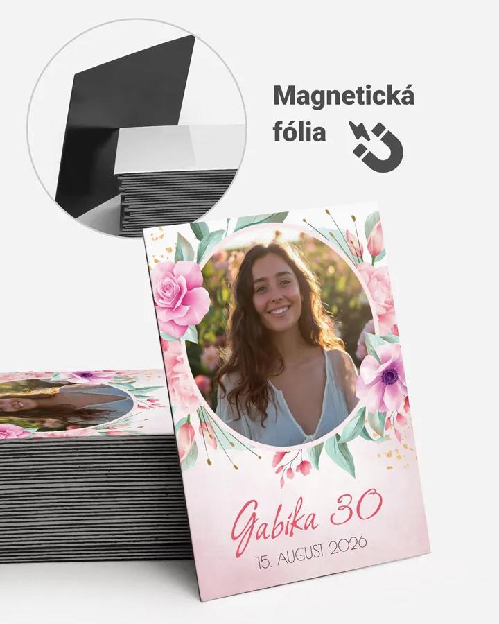 Pamätné magnetky z oslavy s fotkou - Šípové ruže 03