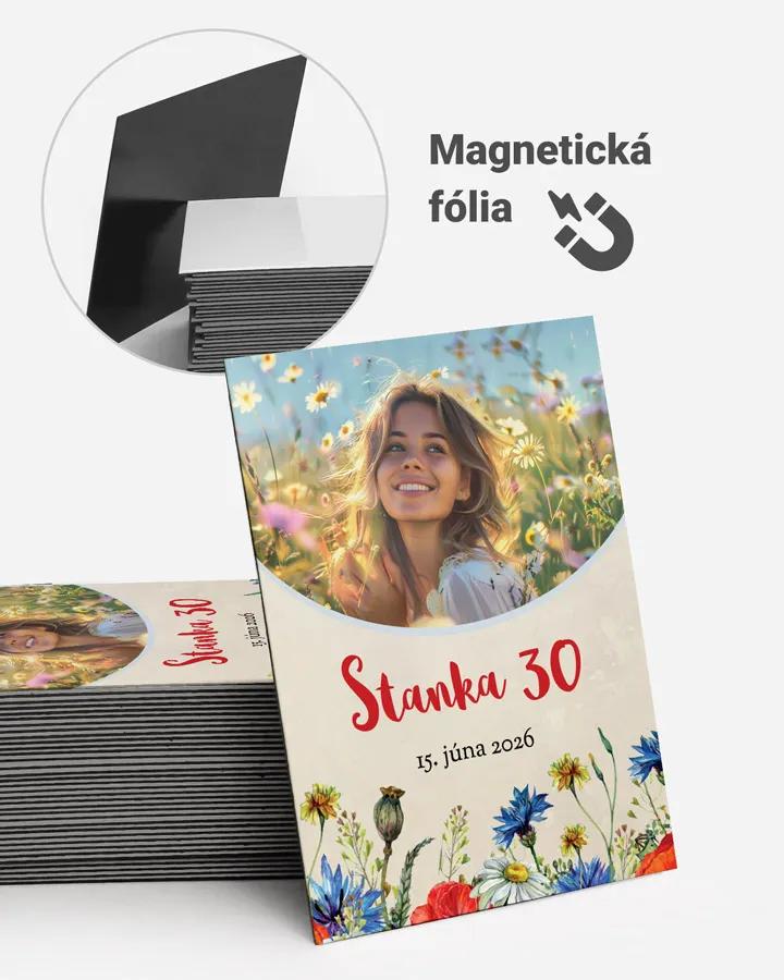 Pamätné magnetky z oslavy s fotkou - Poľné kvety 04