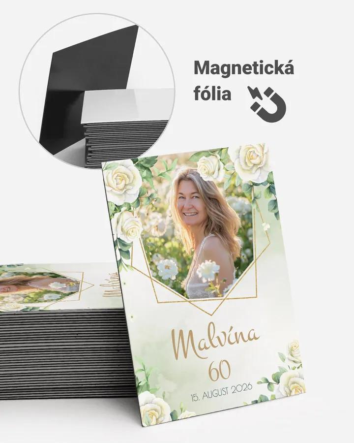 Pamätné magnetky z oslavy s fotkou - Šípové ruže 05
