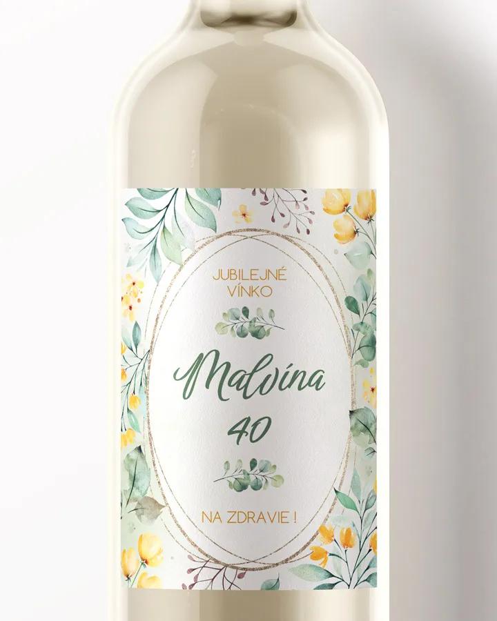 Etikety na víno / pálenku motív Žlté kvietky