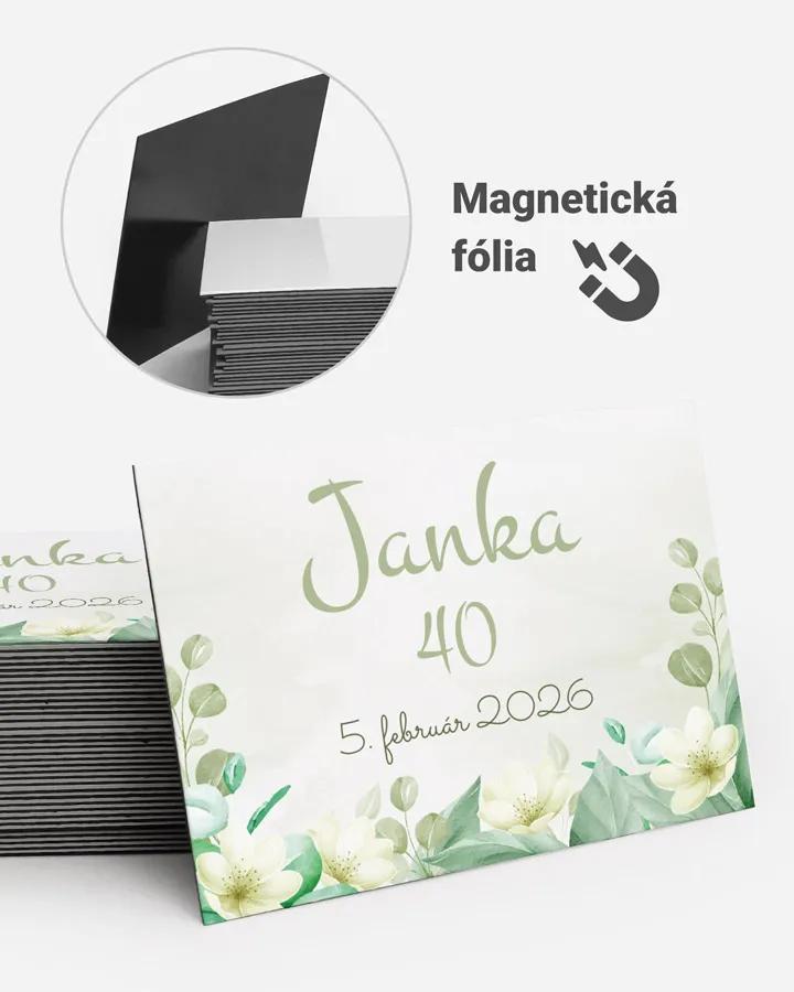 Pamätné magnetky z oslavy - Biele kvietky