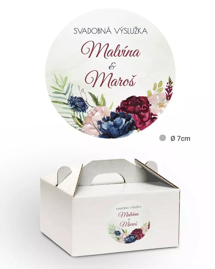 Nálepky na výslužky Burgundy ruže 2/3