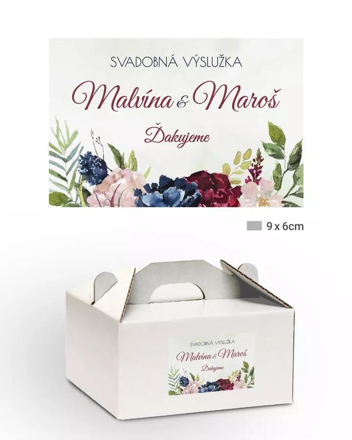 Nálepky na výslužky Burgundy ruže 1/3
