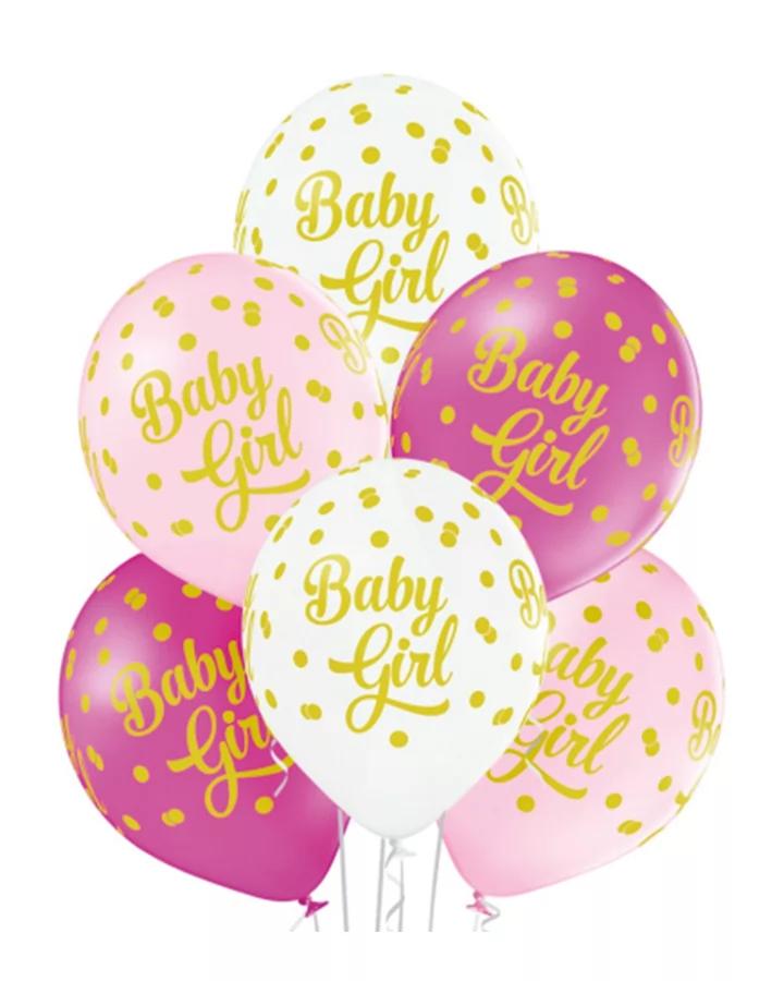 Balóny "Baby Girl" na detskú oslavu (6ks)