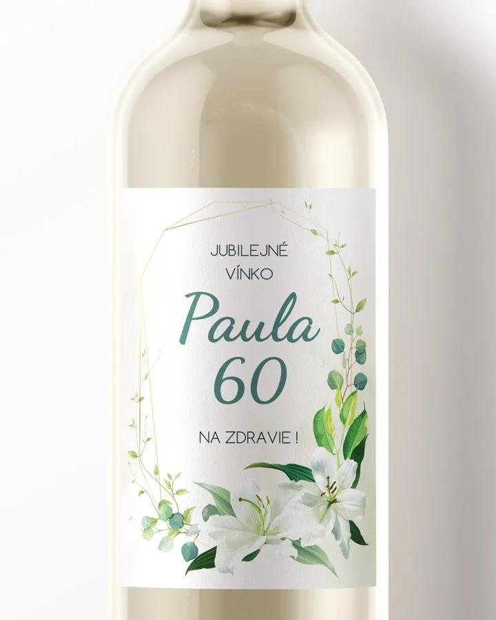 Etikety na víno / pálenku motív Biele ľalie