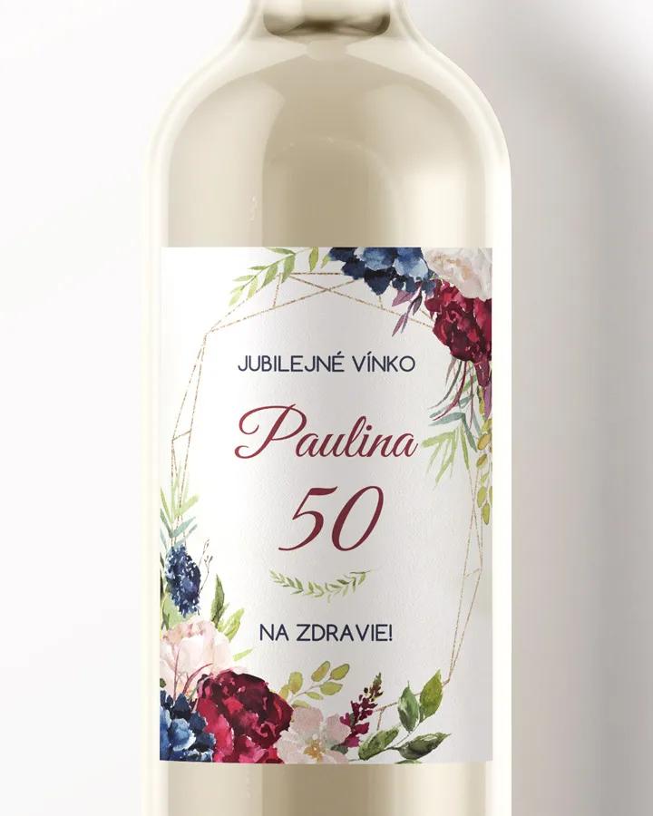 Etikety na víno / pálenku motív Burgundy ruže