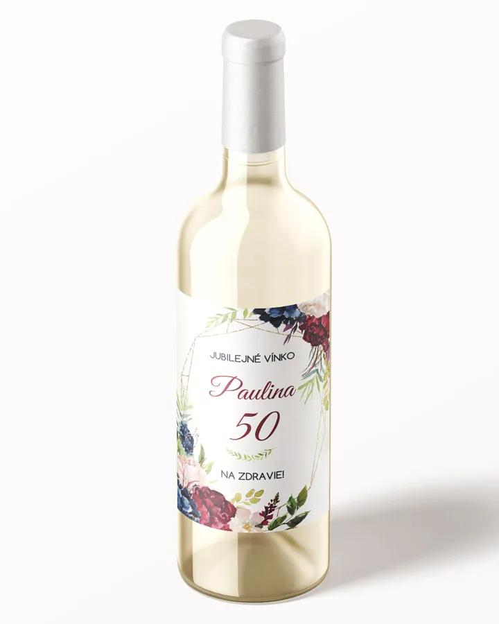 Etikety na víno / pálenku motív Burgundy ruže 2/3