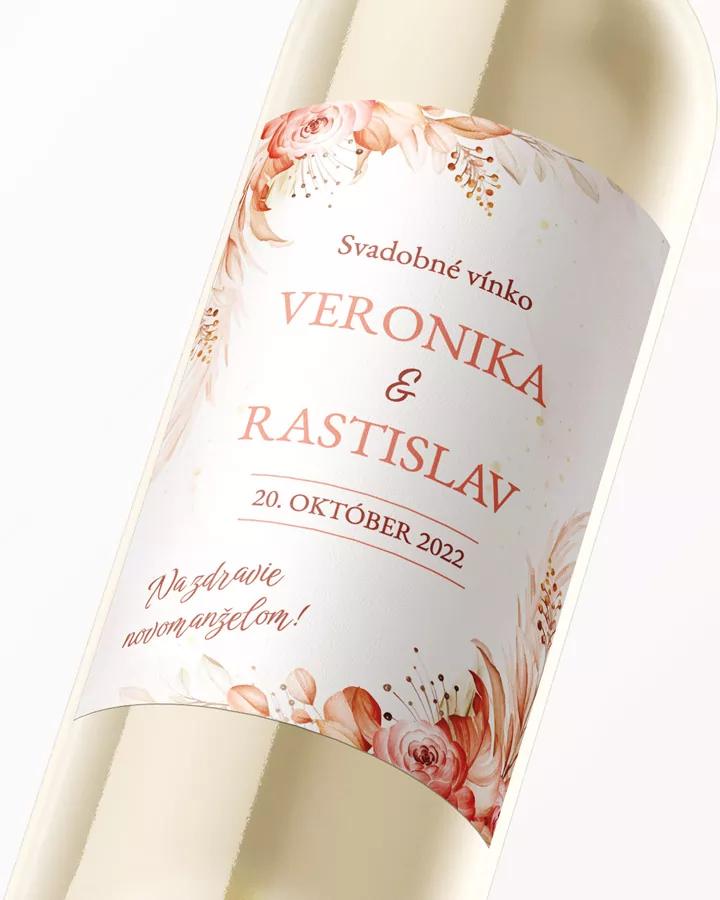 Svadobné etikety na víno / pálenku Sušené kvety 02 2/3