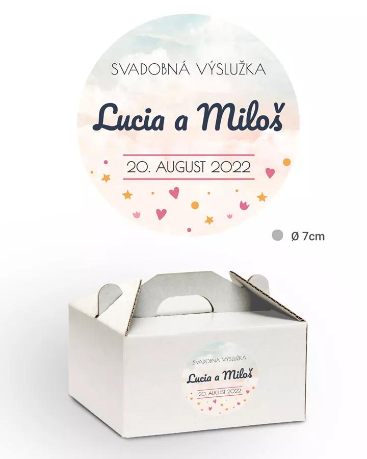 Nálepky na výslužky Zaľúbený pár 02 2/3
