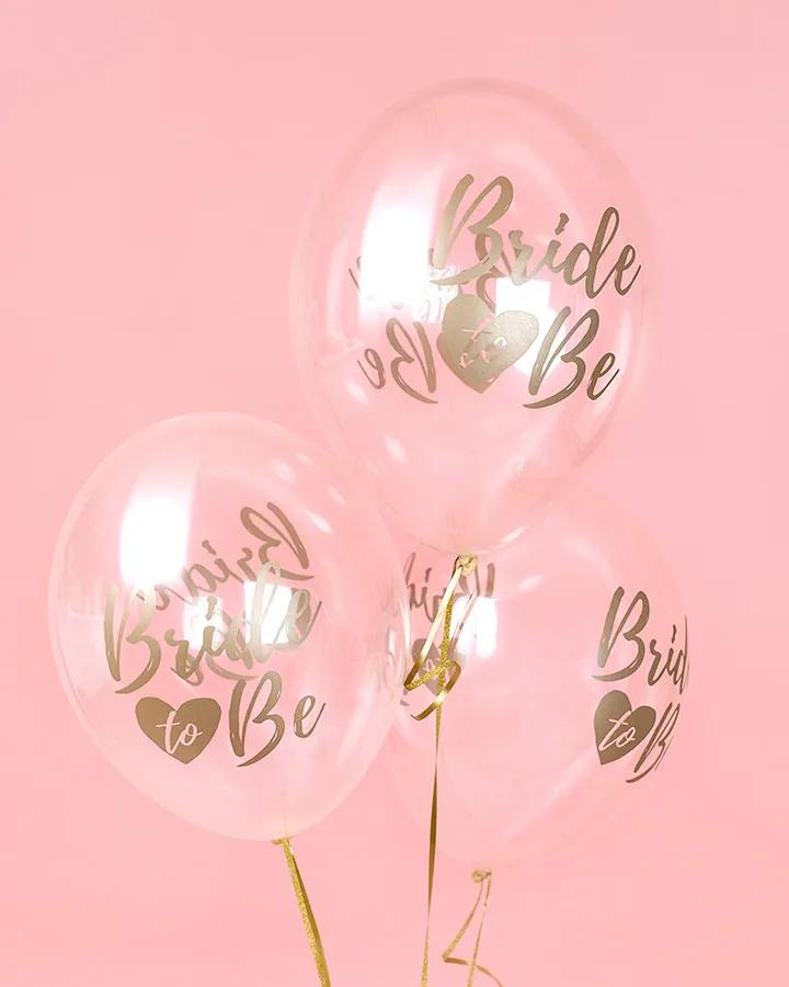 Balóny na rozlúčku so slobodou číre "Bride to be" (10ks) 1/2