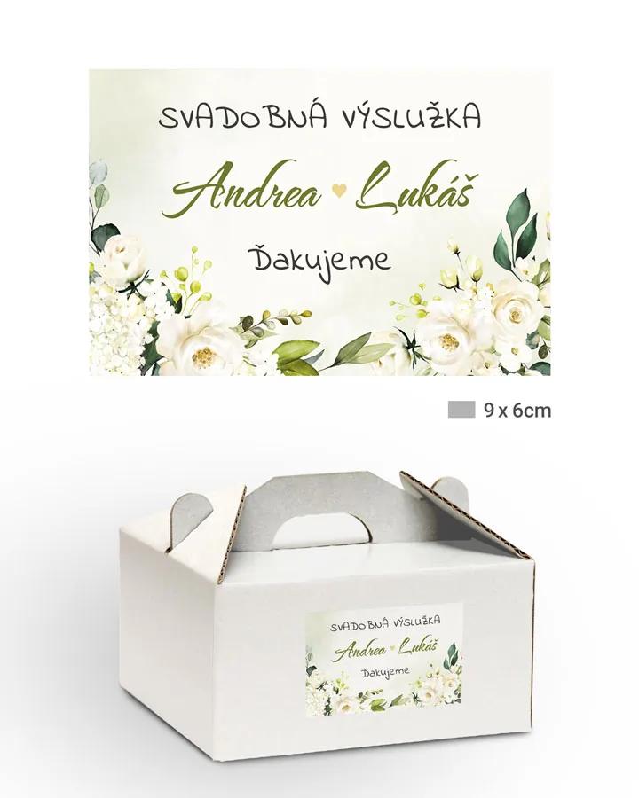 Nálepky na výslužky Biele ruže 04 1/3