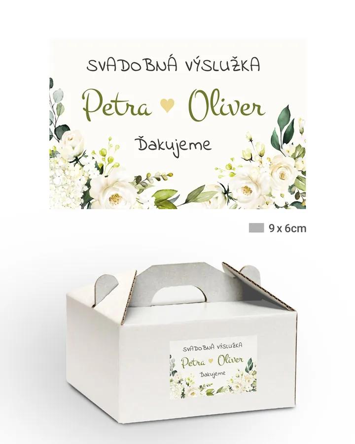 Nálepky na výslužky Biele ruže 05 1/3