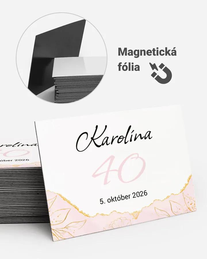 Pamätné magnetky z oslavy  - Mramor s kvetmi 01