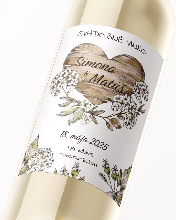Svadobné etikety na víno / pálenku Rustic 2/3