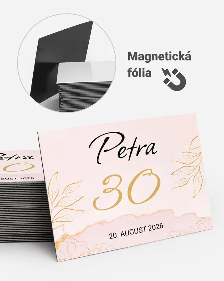Pamätné magnetky z oslavy  - Mramor s kvetmi 02