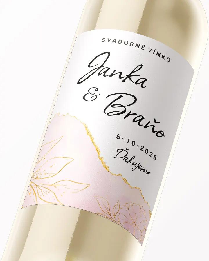 Svadobné etikety na víno / pálenku Abstrakt 02 2/3