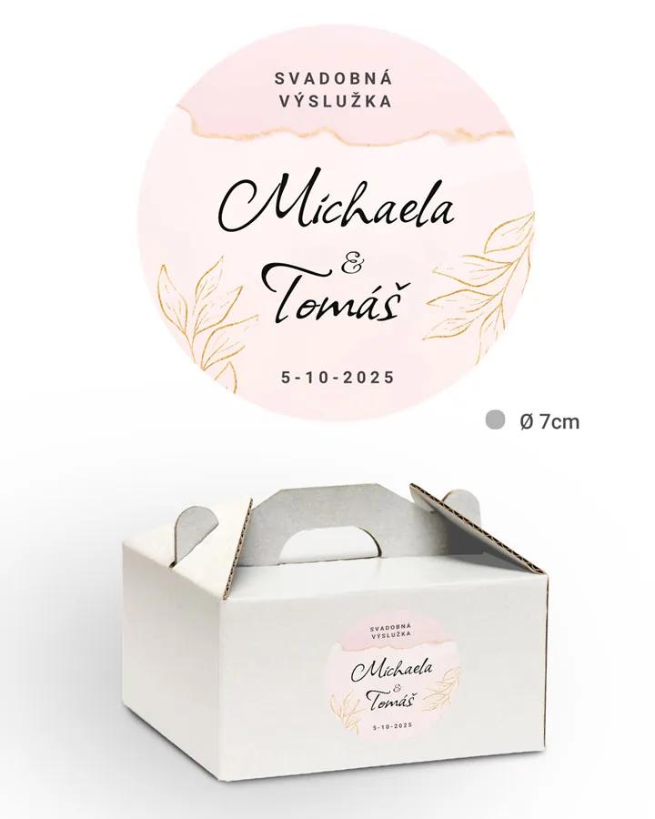 Nálepky na výslužky Farebný mramor s kvetmi 2/3