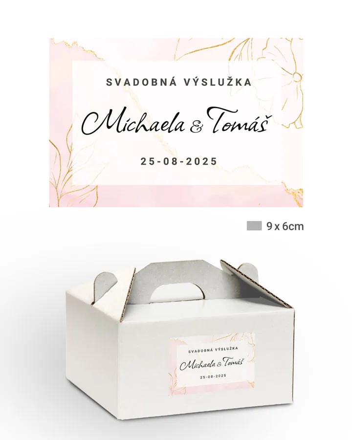 Nálepky na výslužky Farebný mramor s kvetmi 1/3