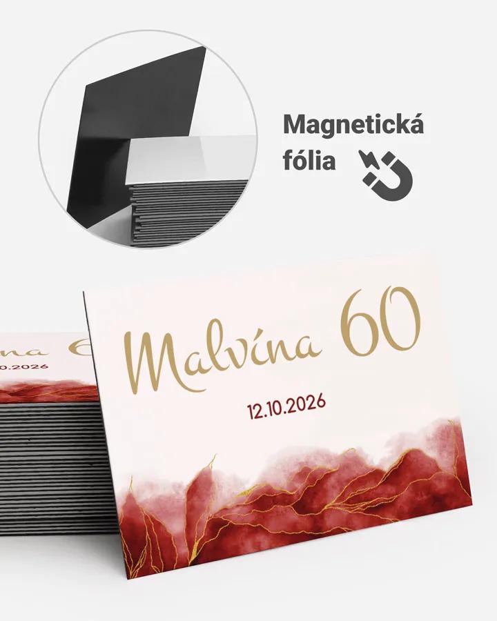 Pamätné magnetky z oslavy  - Abstrakt 03 - bordová