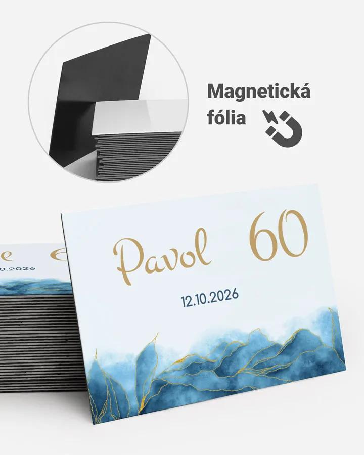 Pamätné magnetky z oslavy  - Abstrakt 03 - modrá