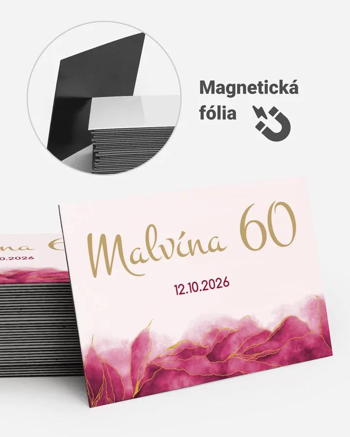 Pamätné magnetky z oslavy  - Abstrakt 03 - ružová
