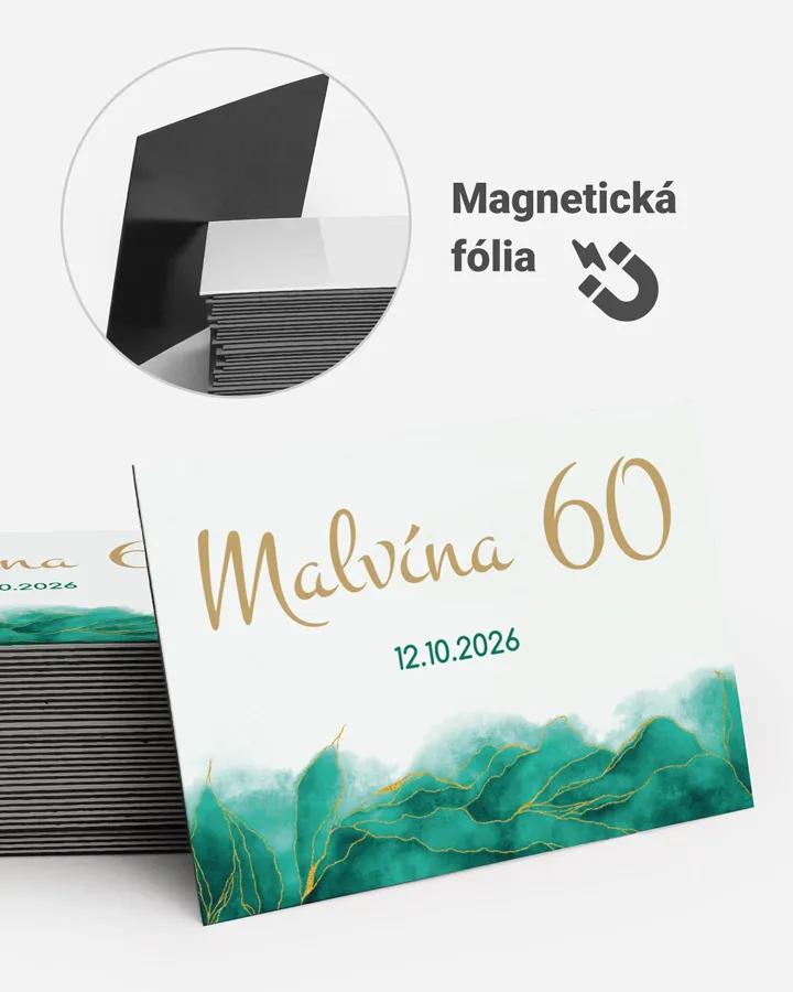 Pamätné magnetky z oslavy  - Abstrakt 03 - smaragdová