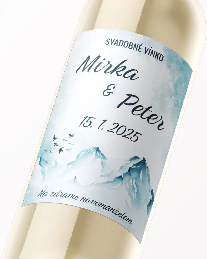 Svadobné etikety na víno / pálenku Zimná krajina 02 2/3