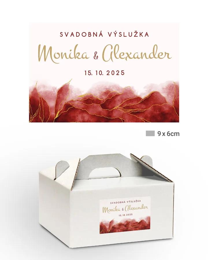 Nálepky na výslužky Abstrakt 04 bordová 1/3