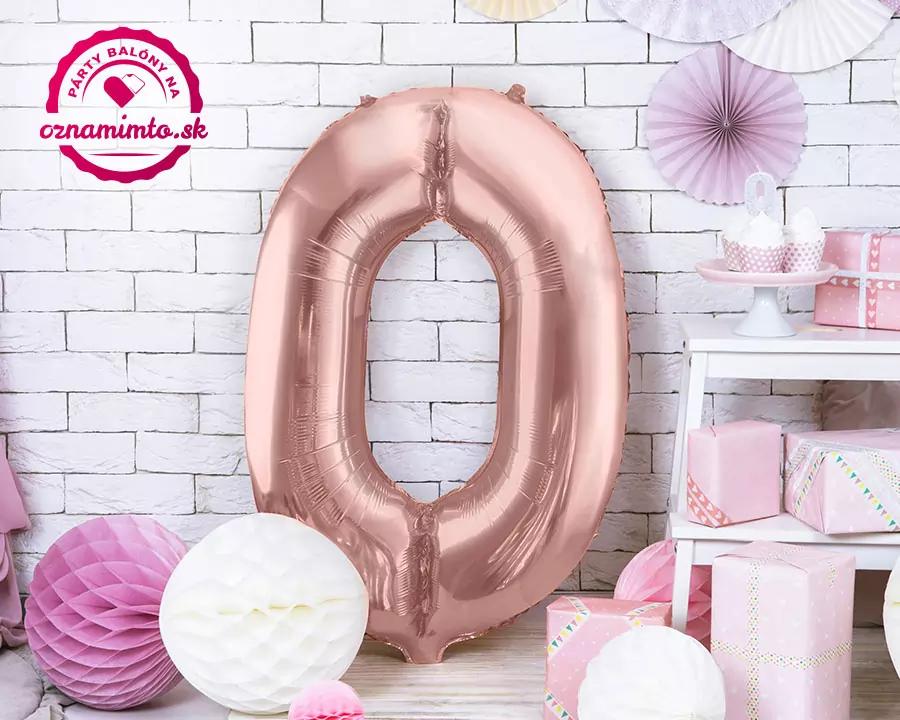 Balón číslo 0 ružovo zlatý veľký 86cm 1/2