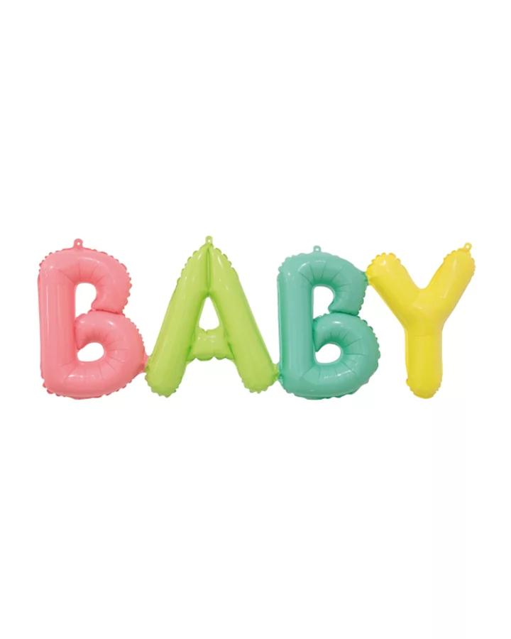 Balónový nápis BABY, farebný 85cm