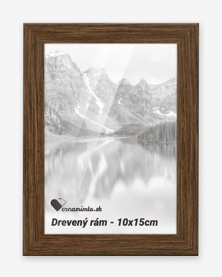 Drevený rám na fotku 10x15cm (farba tmavé olivové drevo)