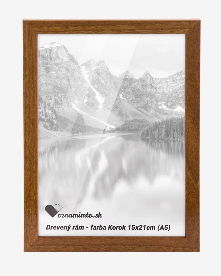 Drevený rám na fotku 15x21cm (farba Korok)