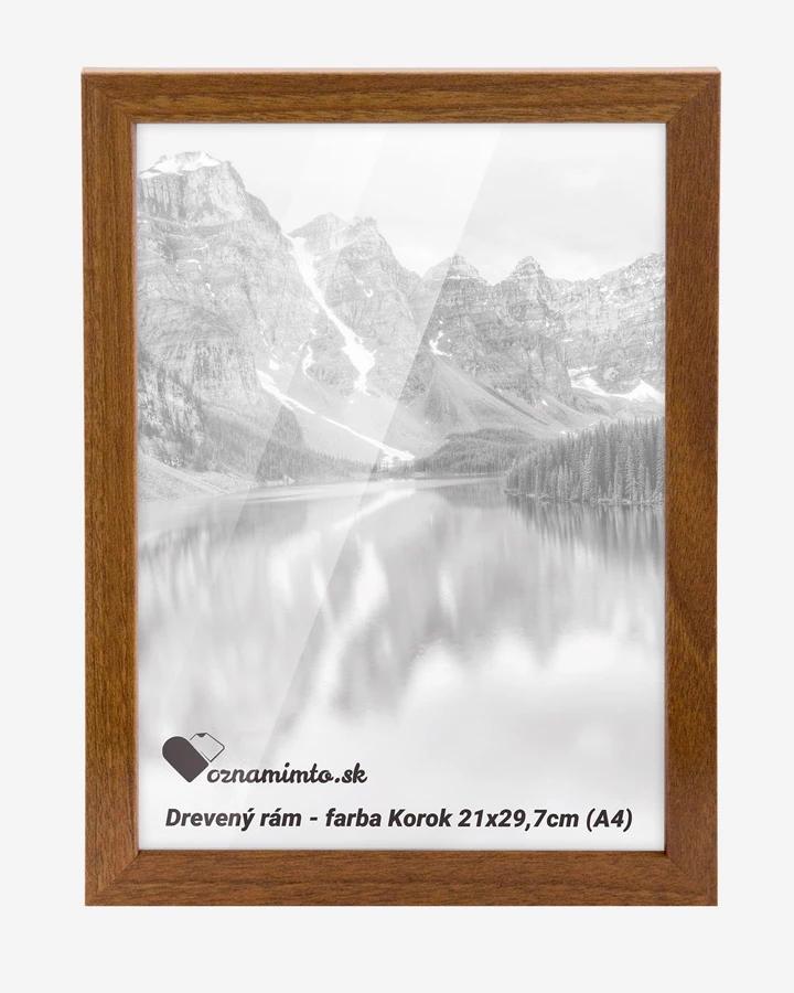 Drevený rám na fotku 21x29,7cm (farba Korok)