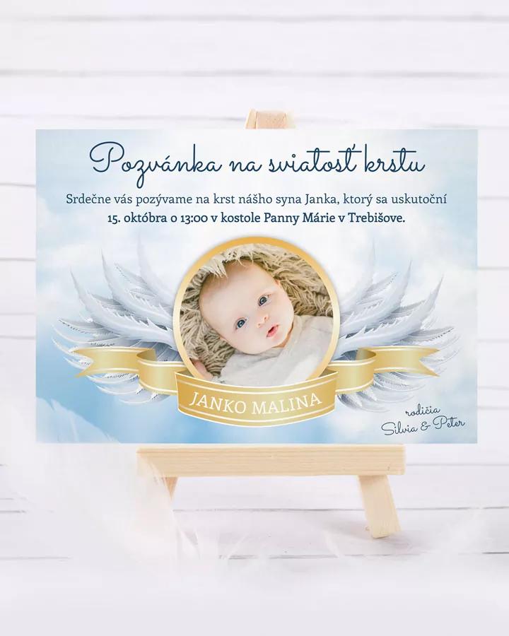 Pozvánka na krst, prvé sväté prijímanie 07 modrá