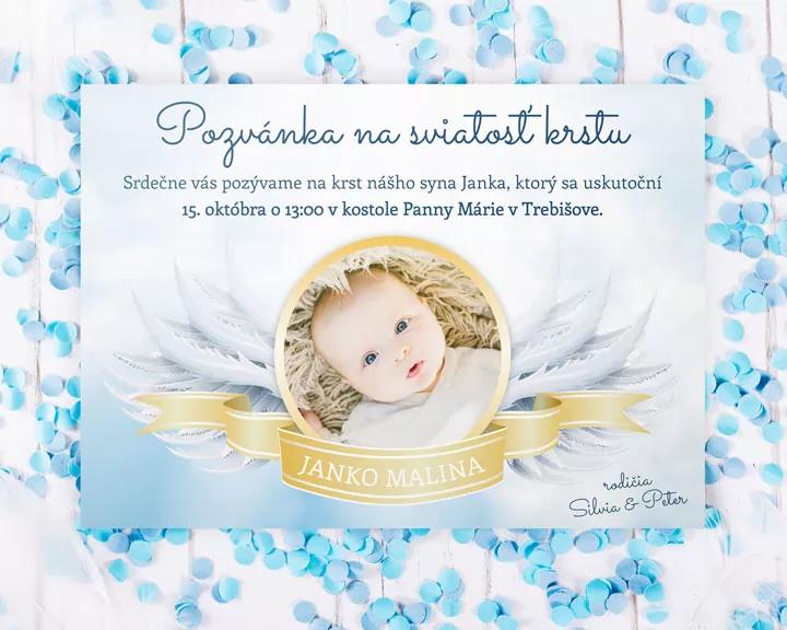 Pozvánka na krst, prvé sväté prijímanie 07 modrá 2/3