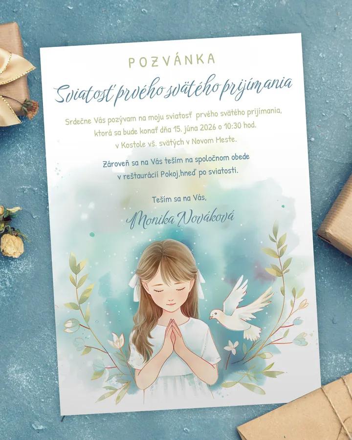 Pozvánka na krst, prvé sväté prijímanie 18 (dievča)