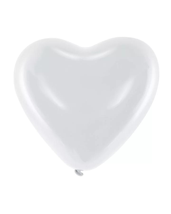 Balóny biele srdce 25cm (10ks)