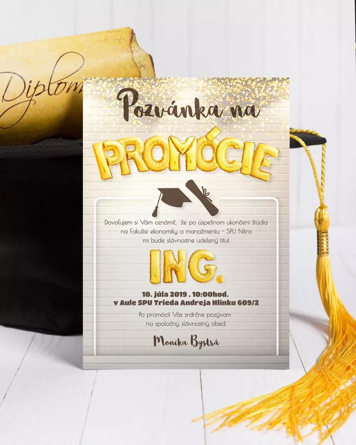 Promočné oznámenie v zlatom motíve