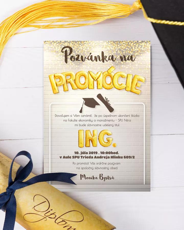 Promočné oznámenie v zlatom motíve 1/3