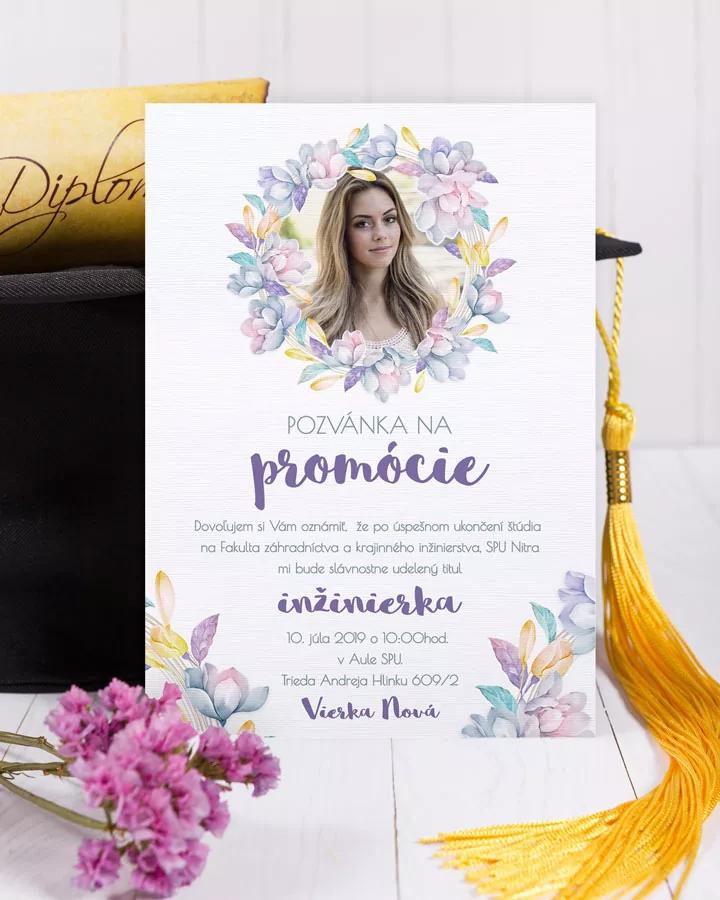 Promočné oznámenie s fotkou a motívom s kvetmi