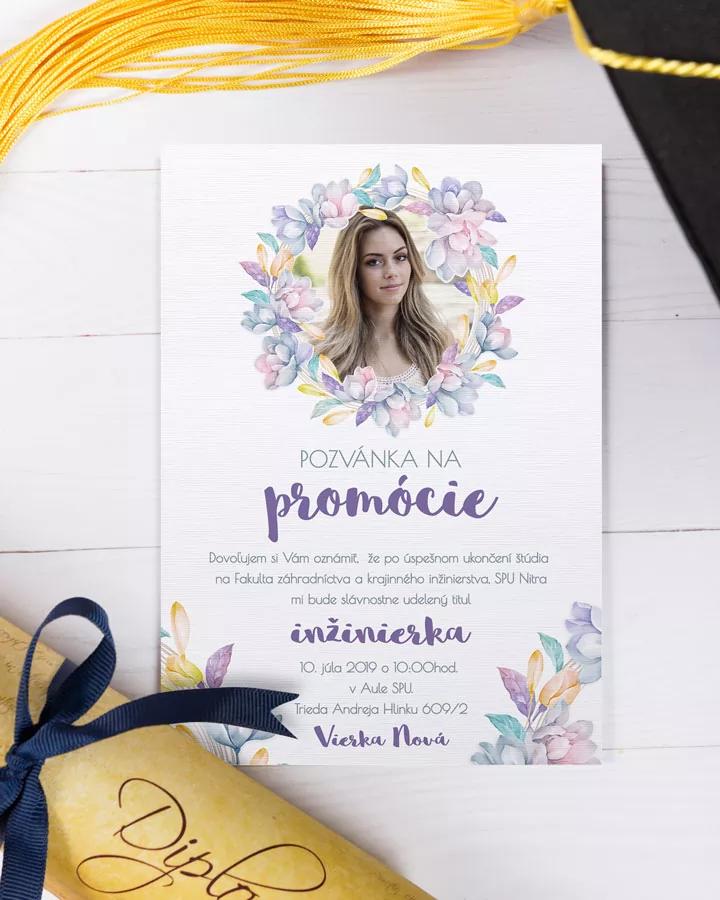 Promočné oznámenie s fotkou a motívom s kvetmi 1/3