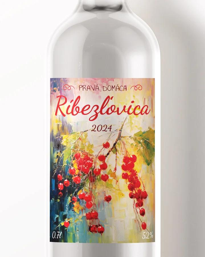 Etikety na pálenku Ríbezľovica 01 červená