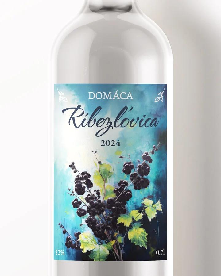 Etikety na pálenku Ríbezľovica 02 čierna