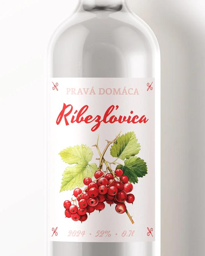Etikety na pálenku Ríbezľovica 04 červená